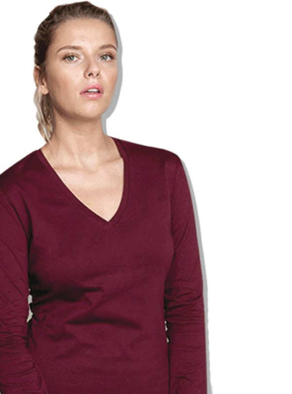 T-shirt manches longues polyamide décolleté V main image 0