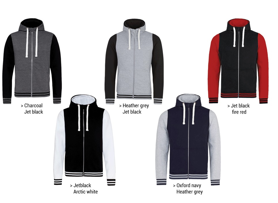 Sweat-shirt à Capuche Zippé Bicolor – Image 2